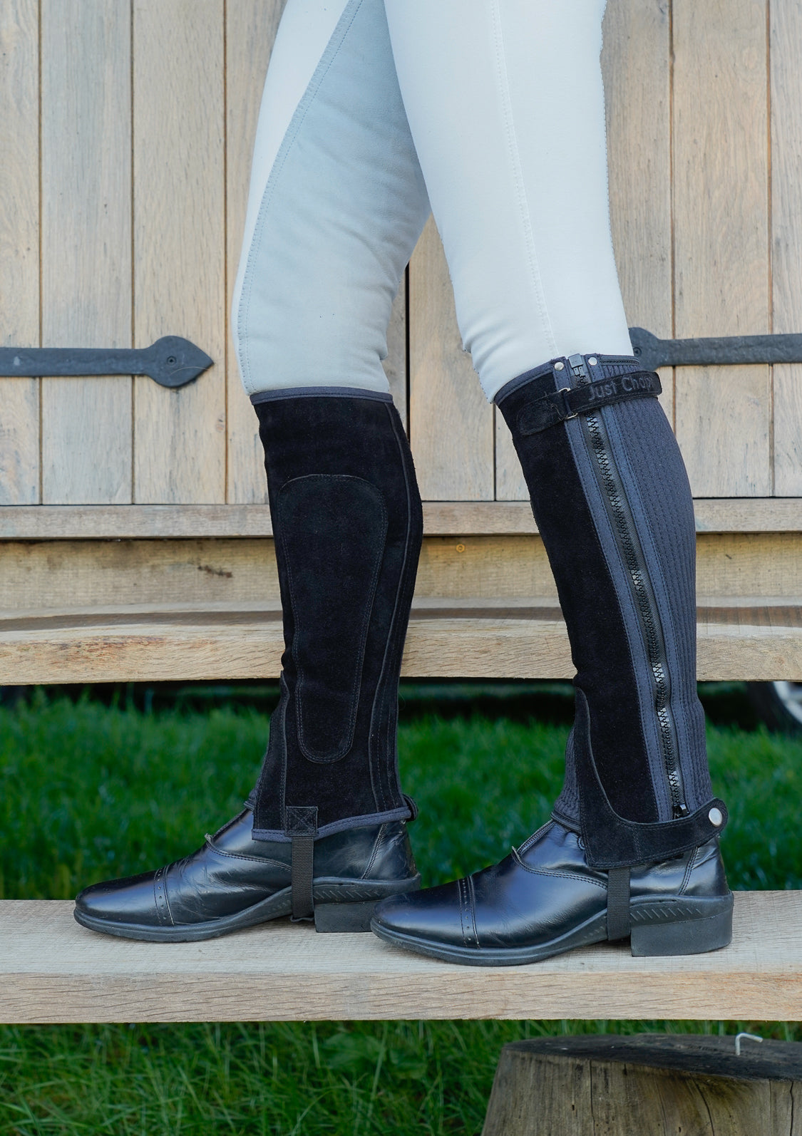 Just Chaps | Classic Suede Half Chaps | Black