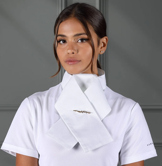 Aubrion Ready Tied Riding Stock - White