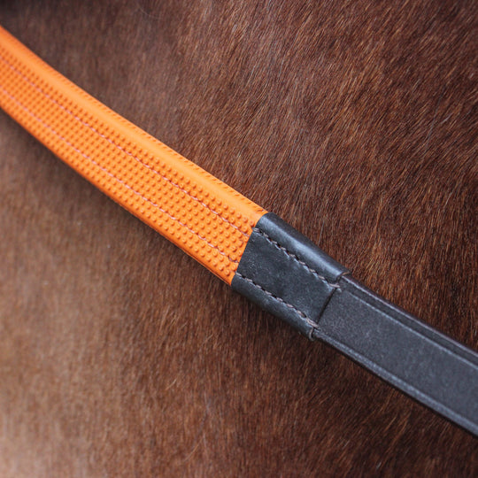 Rubber Grip Reins - Orange