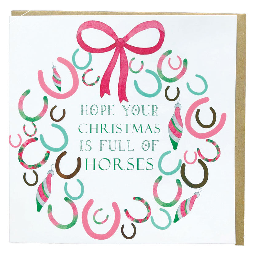 Gubblecote Full Of Horses Christmas Card