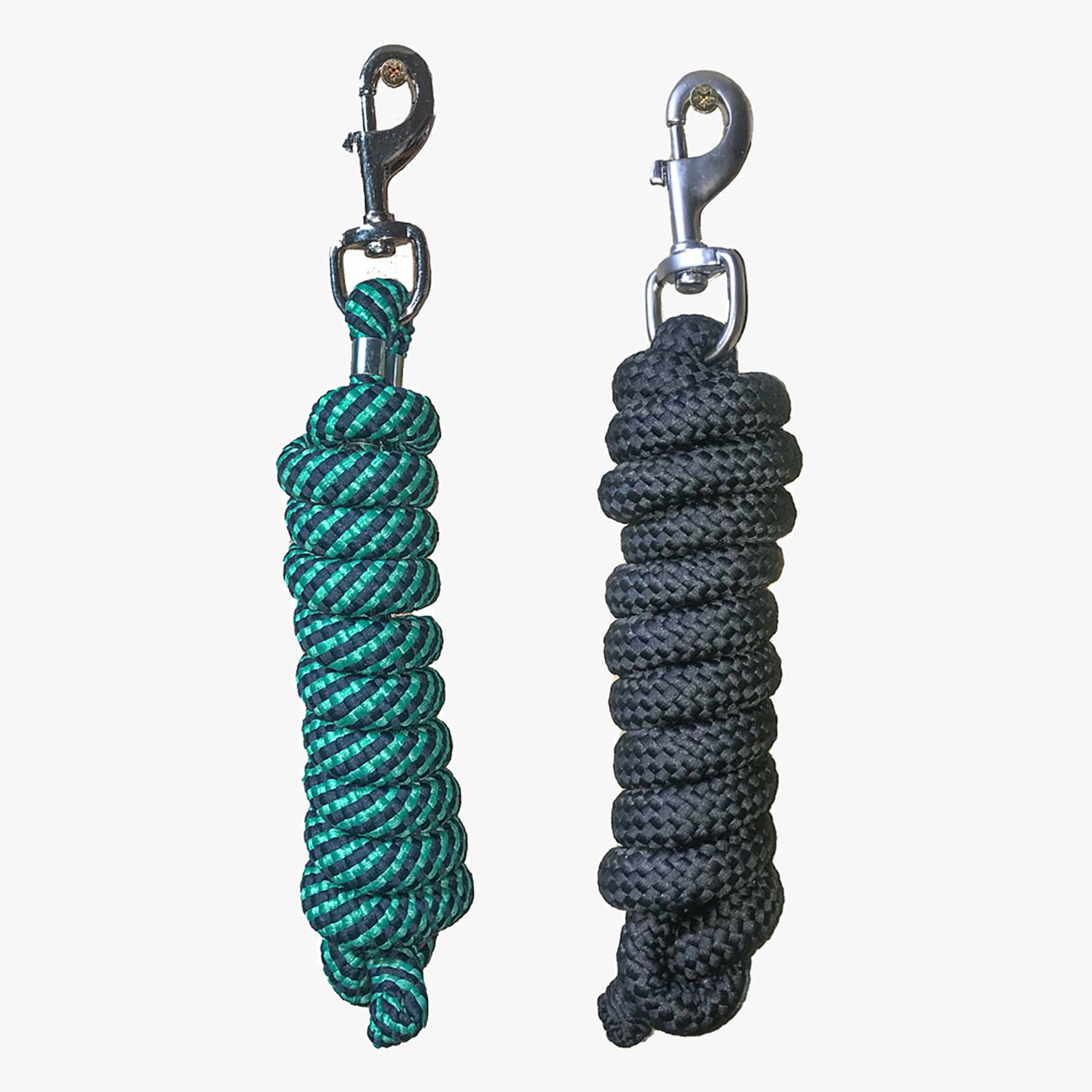 Cameo Equine Deluxe Leadrope in green and black, and plain black