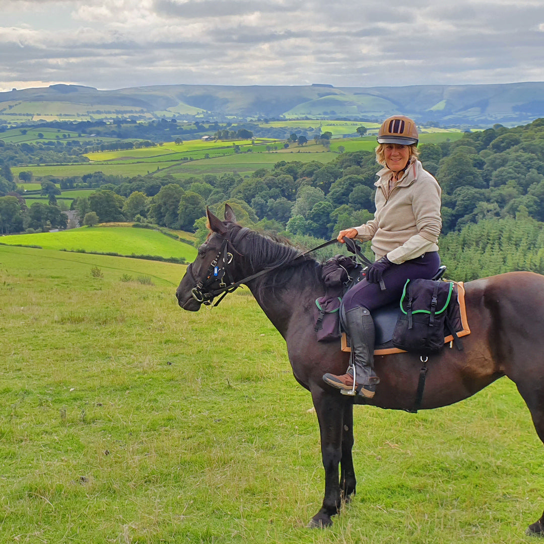 Freerein equipment expedition saddle bags in use in Mid Wales