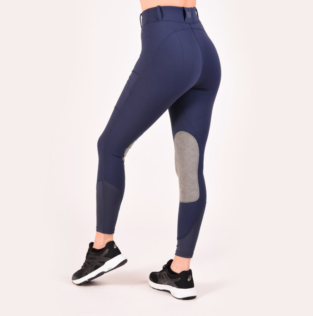 Noble Outfitters Balance Riding Tight, back view in navy